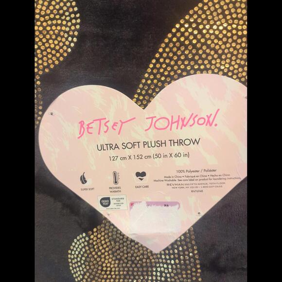 Betsy Johnson ultra soft plush throw - Picture 2 of 7